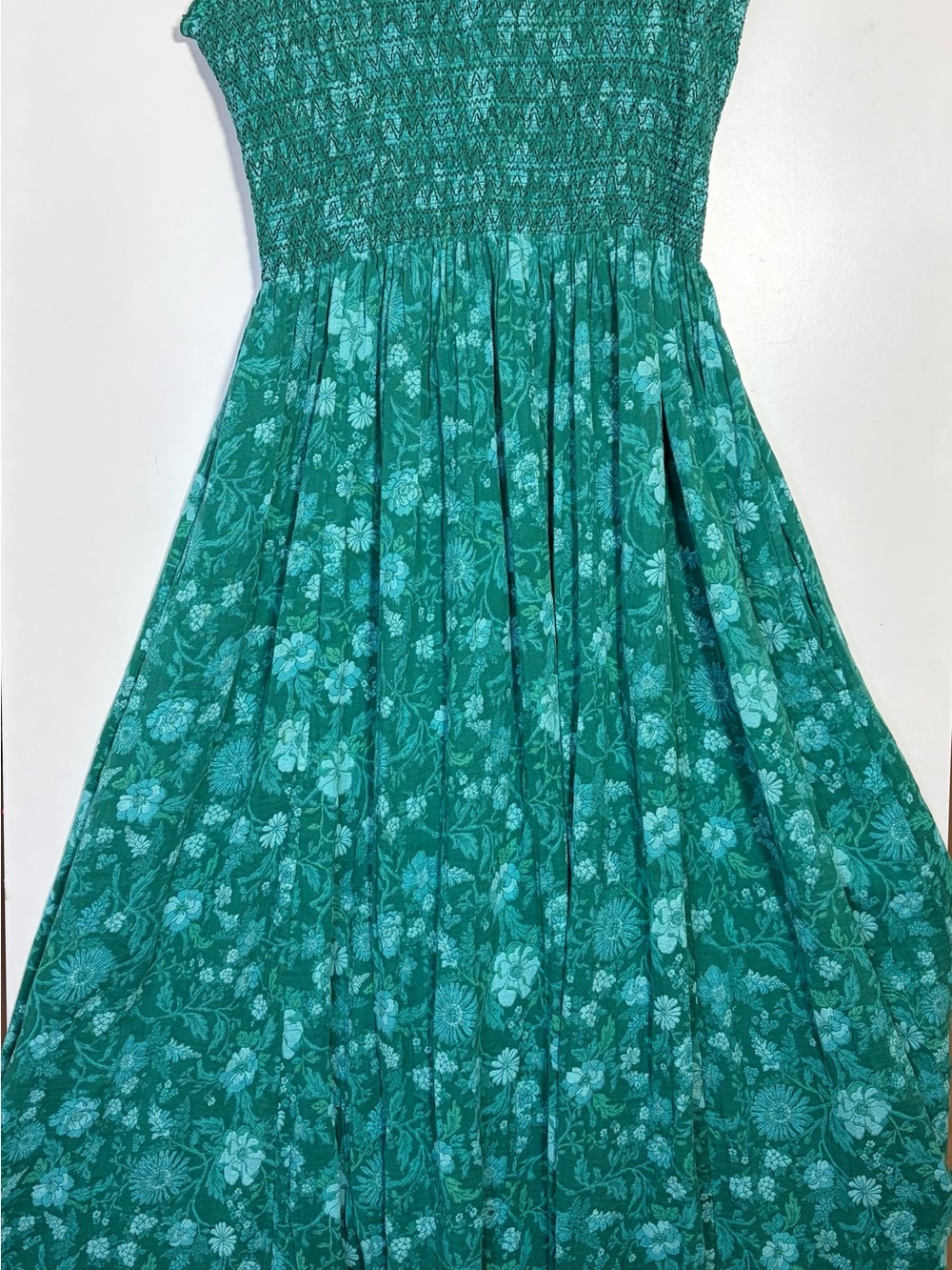 Free People Sweet Nothings Midi Dress L Forest Green Floral Cottagecore - Picture 4 of 9